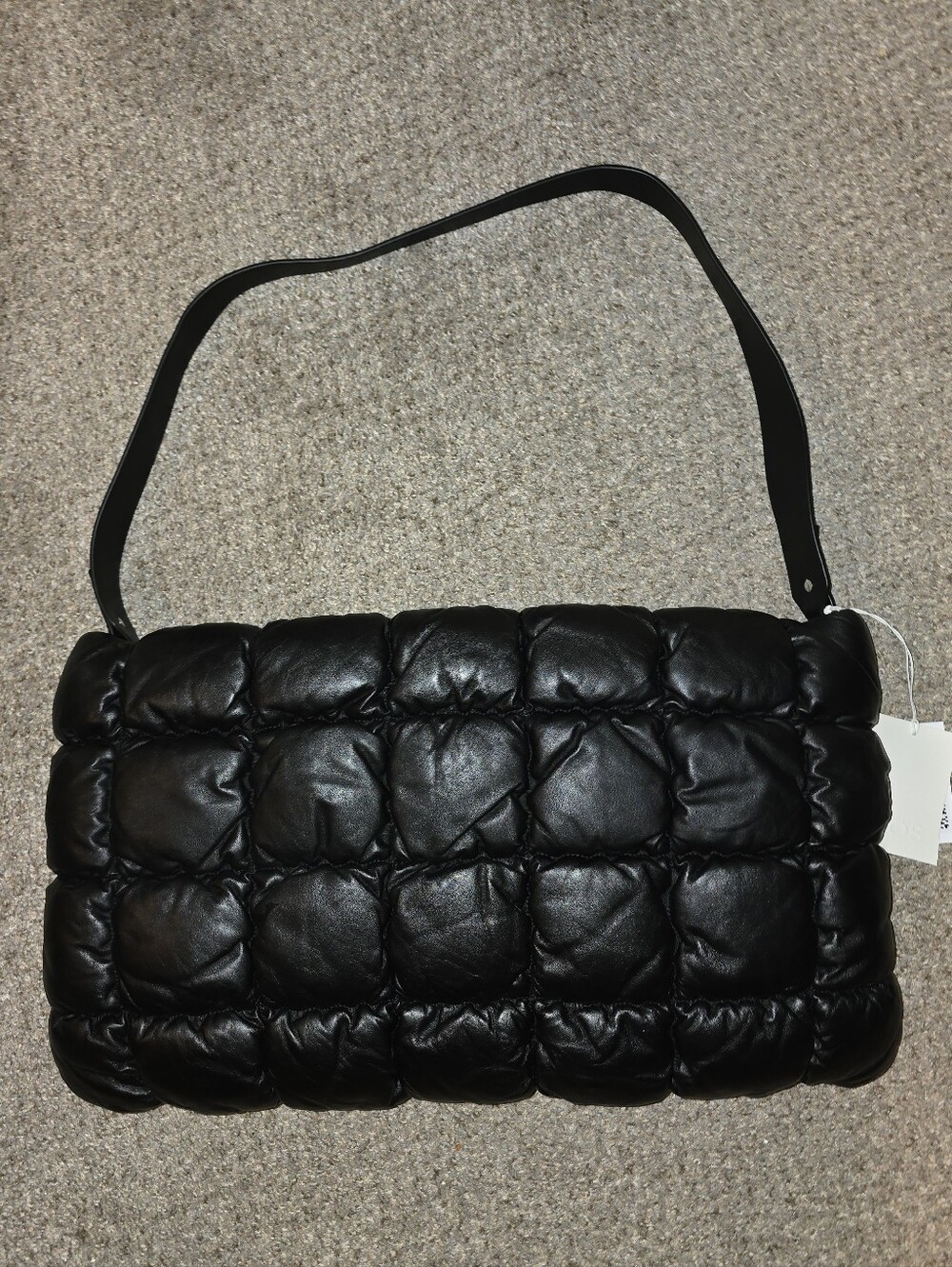 COS Quilted Pillow Satchel Shoulder Bag in Black